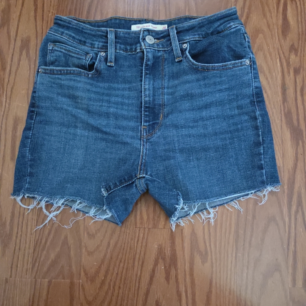 Classic Blue Denim Cutoff Shorts‎